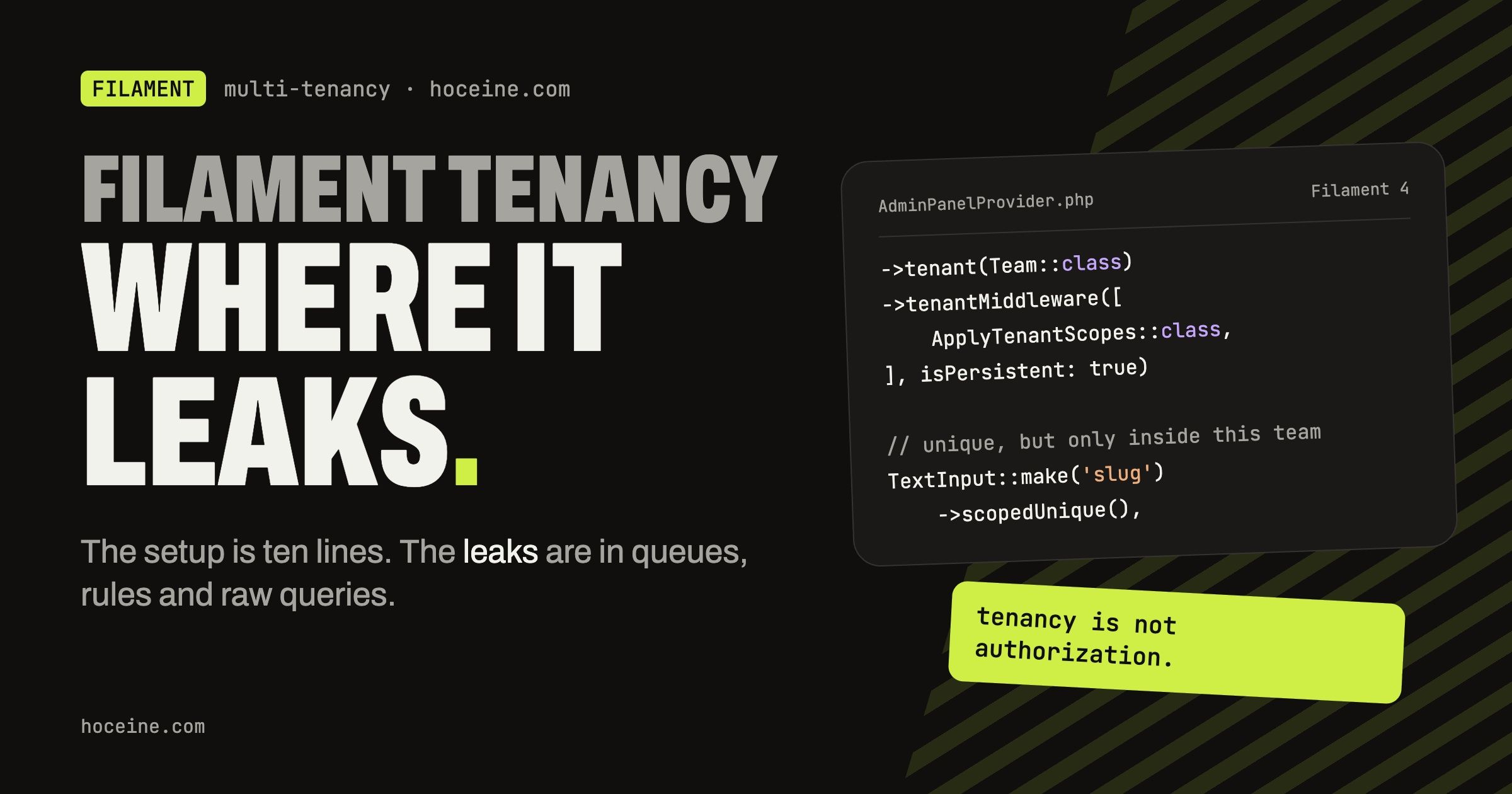 Filament 4 Multi-Tenancy: The Setup, and Where It Leaks