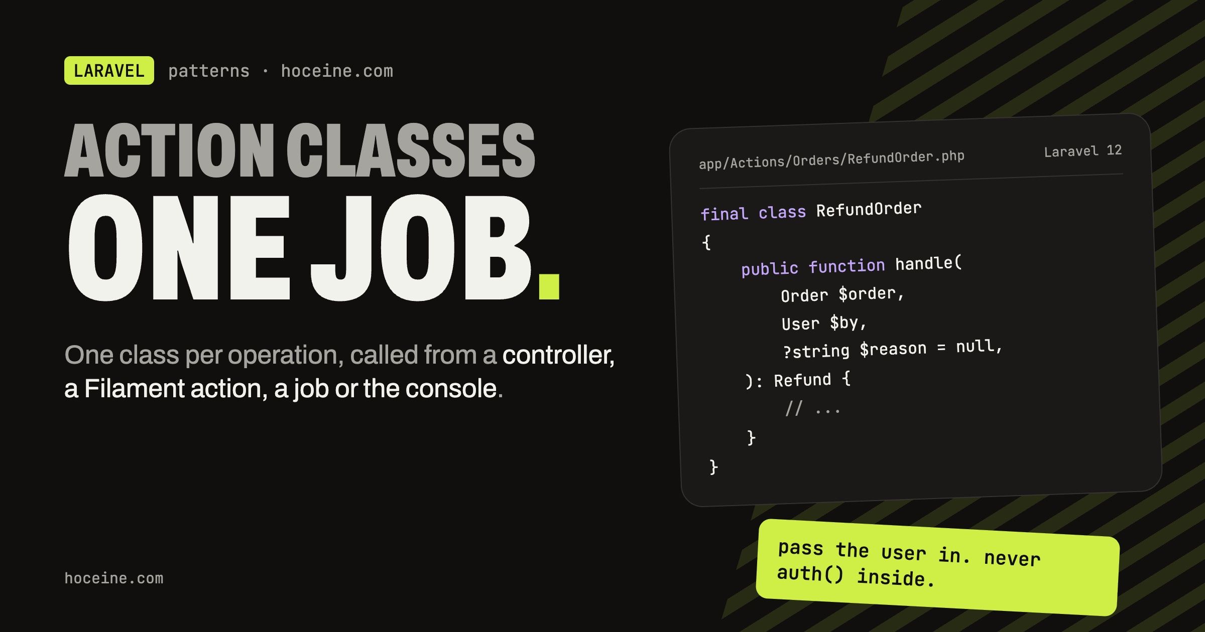 Action Classes in Laravel: One Class Per Operation, Called From Anywhere