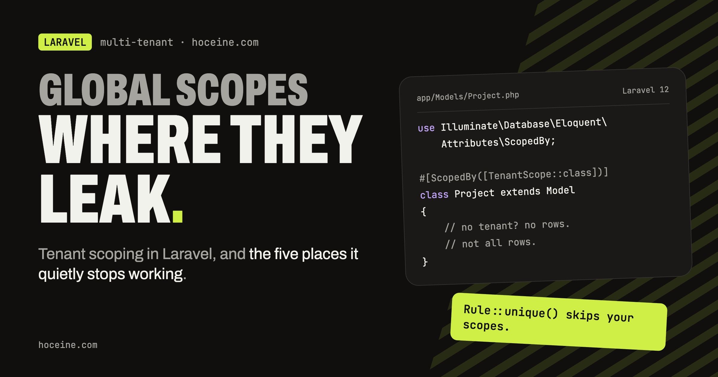 Global Scopes for Multi-Tenant Laravel Apps, and Where They Leak