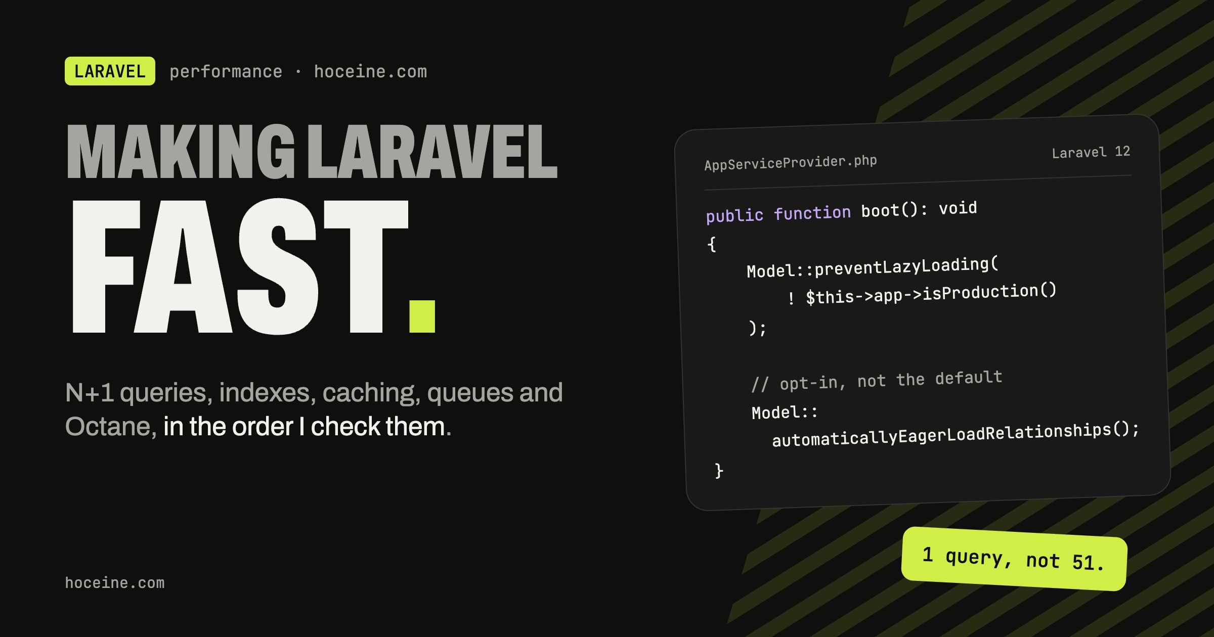 Making a Laravel App Fast: N+1 Queries, Indexes, Caching, Queues and Octane
