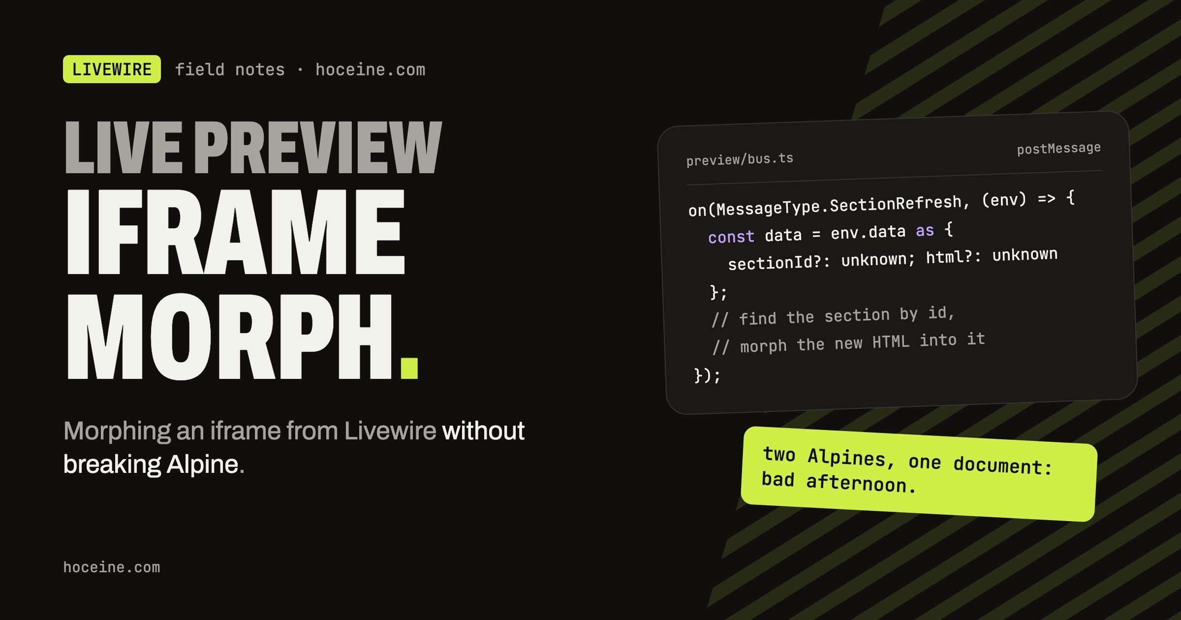 Building a Live Preview in Livewire: Morphing an Iframe Without Breaking Alpine