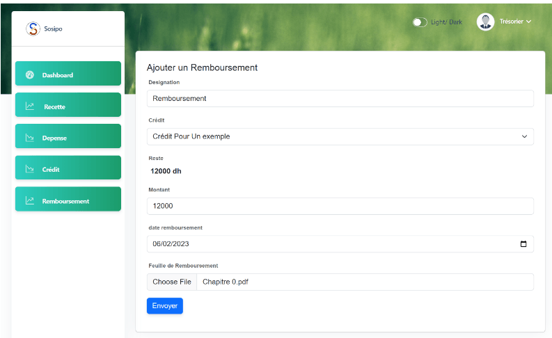 Adding Repayment Entry - SOSIPO Project by Hoceine El Idrissi